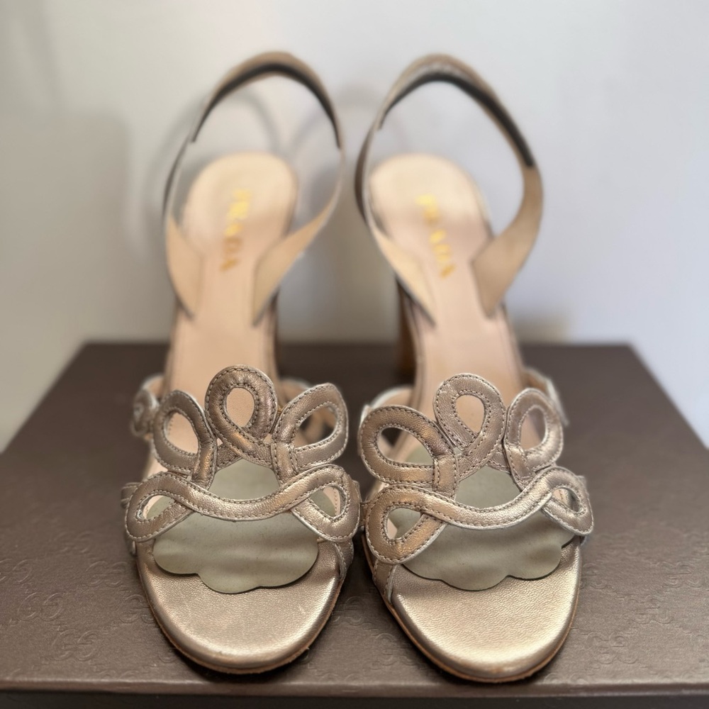 Prada Women's Chic Silver Heels